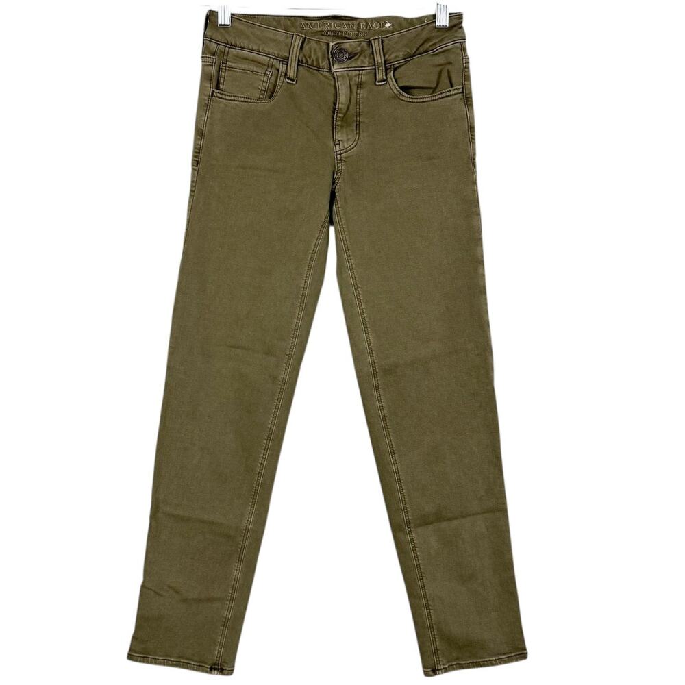 American Eagle Outfitters Denim Straight Leg Tomgirl Super Stretch Jeans Sz 00